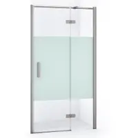 Maxaro Diamond Douchedeur | 100 cm Rvs Helder met matte strook Draaideur