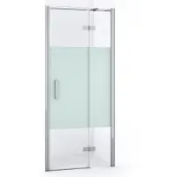 Maxaro Diamond Douchedeur | 80 cm Chroom Helder met matte strook Draaideur
