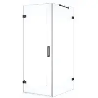 Maxaro Diamond Douchecabine | 100x70 cm Zwart chroom Helder glas Draaideur Rechthoek