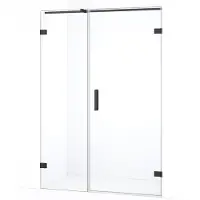 Maxaro Diamond Douchedeur | 115 cm Zwart chroom Helder glas Draaideur