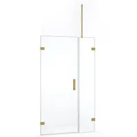 Maxaro Diamond Douchedeur | 95 cm Goud Helder glas Draaideur | Douchedeur glas | Glazen Douchedeur | Nisdeur Douche