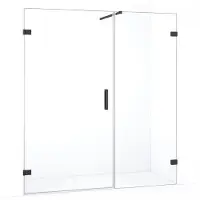 Maxaro Diamond Douchedeur | 165 cm Zwart chroom Helder glas Draaideur