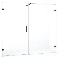Maxaro Diamond Douchedeur | 215 cm Zwart chroom Helder glas Draaideur
