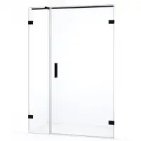 Maxaro Diamond Douchedeur | 135 cm Mat zwart Helder glas Draaideur | Douchedeur glas | Glazen Douchedeur | Nisdeur Douchewand