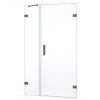 Maxaro Diamond Douchedeur | 95 cm Zwart metaal Helder glas Draaideur