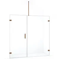 Maxaro Diamond Douchedeur | 195 cm Koper Helder glas Draaideur | Douchedeur glas | Glazen Douchedeur | Nisdeur Douche