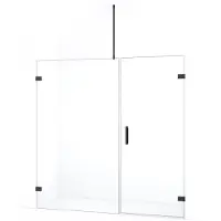 Maxaro Diamond Douchedeur | 185 cm Zwart chroom Helder glas Draaideur