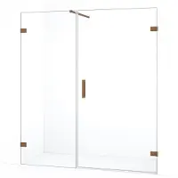 Maxaro Diamond Douchedeur | 165 cm Koper Helder glas Draaideur | Douchedeur glas | Glazen Douchedeur | Nisdeur Douchewand
