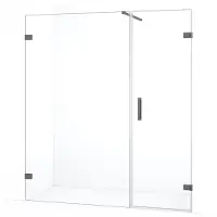 Maxaro Diamond Douchedeur | 175 cm Zwart metaal Helder glas Draaideur