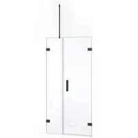 Maxaro Diamond Douchedeur | 95 cm Zwart chroom Helder glas Draaideur