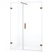 Maxaro Diamond Douchedeur | 125 cm Koper Helder glas Draaideur | Douchedeur glas | Glazen Douchedeur | Nisdeur Douche