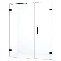 Maxaro Diamond Douchedeur | 155 cm Mat zwart Helder glas Draaideur | Douchedeur glas | Glazen Douchedeur | Nisdeur Douche
