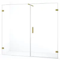 Maxaro Diamond Douchedeur | 195 cm Goud Helder glas Draaideur | Douchedeur glas | Glazen Douchedeur | Nisdeur Douchewand