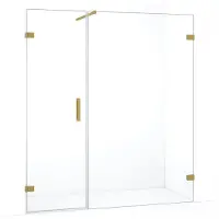 Maxaro Diamond Douchedeur | 175 cm Goud Helder glas Draaideur | Douchedeur glas | Glazen Douchedeur | Nisdeur Douche