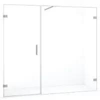 Maxaro Diamond Douchedeur | 195 cm Rvs Helder glas Draaideur | Douchedeur glas | Glazen Douchedeur | Nisdeur Douche