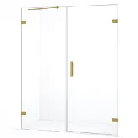 Maxaro Diamond Douchedeur | 155 cm Goud Helder glas Draaideur | Douchedeur glas | Glazen Douchedeur | Nisdeur Douchewand