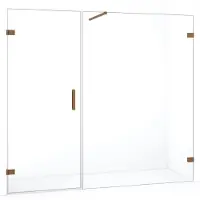 Maxaro Diamond Douchedeur | 215 cm Koper Helder glas Draaideur | Douchedeur glas | Glazen Douchedeur | Nisdeur Douche