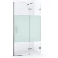Maxaro Diamond Douchedeur | 90 cm Chroom Helder met matte strook Draaideur