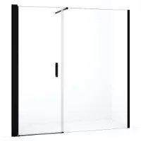Maxaro Diamond Douchedeur | 190 cm Mat zwart Helder glas Draaideur | Douchedeur glas | Glazen Douchedeur | Nisdeur Douche