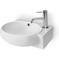 Maxaro Fonteintje WC Clasico Keramiek Wit Kraangat Rechts met Overloop