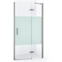Maxaro Diamond Douchedeur | 90 cm Rvs Helder met matte strook Draaideur