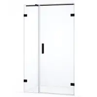 Maxaro Diamond Douchedeur | 135 cm Mat zwart Helder glas Draaideur | Douchedeur glas | Glazen Douchedeur | Nisdeur Douchewand
