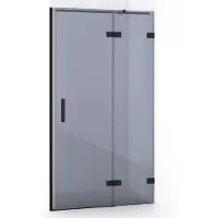 Maxaro Diamond Douchedeur 100cm Mat Zwart Rookglas Draaideur 8mm Veiligheidsglas | Douchedeur | Draaideur Douche | Glazen Douchedeur