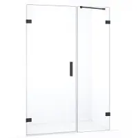 Maxaro Diamond Douchedeur | 135 cm Zwart chroom Helder glas Draaideur