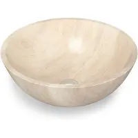 Maxaro Waskom Travertin Natuursteen 30x12cm | Waskom | Waskom Badkamer | Waskom voor Badkamer | Waskommen