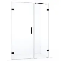 Maxaro Diamond Douchedeur | 125 cm Mat zwart Helder glas Draaideur | Douchedeur glas | Glazen Douchedeur | Nisdeur Douche