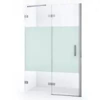 Maxaro Diamond Douchedeur | 120 cm Chroom Helder met matte strook Draaideur
