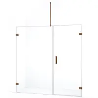 Maxaro Diamond Douchedeur | 185 cm Koper Helder glas Draaideur | Douchedeur glas | Glazen Douchedeur | Nisdeur Douchewand