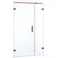 Maxaro Diamond Douchedeur | 105 cm Koper Helder glas Draaideur | Douchedeur glas | Glazen Douchedeur | Nisdeur Douche