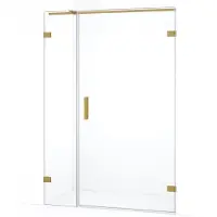 Maxaro Diamond Douchedeur | 135 cm Goud Helder glas Draaideur | Douchedeur glas | Glazen Douchedeur | Nisdeur Douchewand