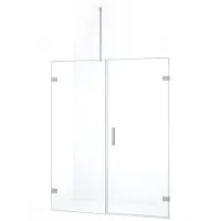 Maxaro Diamond Douchedeur 155 cm Rvs Helder Glas Draaideur | Douchedeur glas | Glazen Douchedeur | Nisdeur Douchewand
