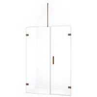 Maxaro Diamond Douchedeur | 135 cm Koper Helder glas Draaideur | Douchedeur glas | Glazen Douchedeur | Nisdeur Douche