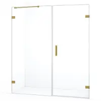 Maxaro Diamond Douchedeur 165cm Goud Helder Glas Draaideur 8mm Veiligheidsglas Douchedeur | Glazen Douchedeur | Nisdeur Douche