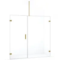 Maxaro Diamond Douchedeur | 175 cm Goud Helder glas Draaideur | Douchedeur glas | Glazen Douchedeur | Nisdeur Douche