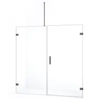 Maxaro Diamond Douchedeur | 175 cm Zwart metaal Helder glas Draaideur