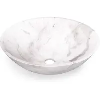 Maxaro Waskom Wit Marmer Natuursteen 40x14cm | Waskom | Waskom Badkamer | Waskom voor Badkamer | Waskommen