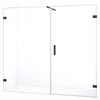 Maxaro Diamond Douchedeur | 195 cm Zwart chroom Helder glas Draaideur