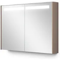 Maxaro Spiegelkast Met Verlichting Modulo 100x70cm Taupe Badkamer Spiegelkast | Spiegelkast Badkamer | Spiegelkast met Verlichting