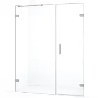 Maxaro Diamond Douchedeur | 145 cm Rvs Helder glas Draaideur | Douchedeur glas | Glazen Douchedeur | Nisdeur Douche