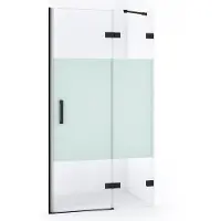 Maxaro Diamond Douchedeur | 100 cm Mat zwart Helder met matte strook Draaideur