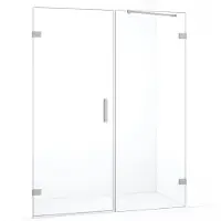 Maxaro Diamond Douchedeur | 145 cm Rvs Helder glas Draaideur | Douchedeur glas | Glazen Douchedeur | Nisdeur Douche