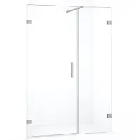 Maxaro Diamond Douchedeur | 135 cm Rvs Helder glas Draaideur | Douchedeur glas | Glazen Douchedeur | Nisdeur Douche