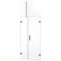 Maxaro Diamond Douchedeur | 95 cm Koper Helder glas Draaideur | Douchedeur glas | Glazen Douchedeur | Nisdeur Douche