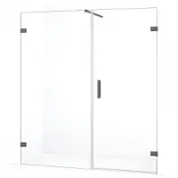 Maxaro Diamond Douchedeur | 165 cm Zwart metaal Helder glas Draaideur