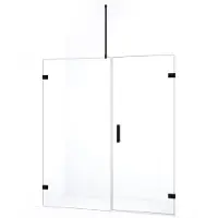 Maxaro Diamond Douchedeur | 165 cm Mat zwart Helder glas Draaideur | Douchedeur glas | Glazen Douchedeur | Nisdeur Douchewand