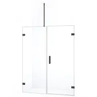 Maxaro Diamond Douchedeur | 145 cm Zwart chroom Helder glas Draaideur